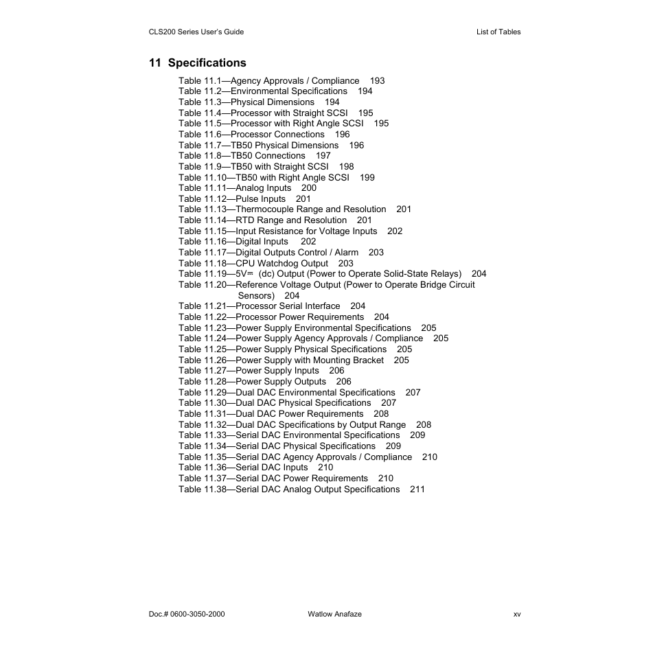 Watlow CLS200 User Manual | Page 15 / 251