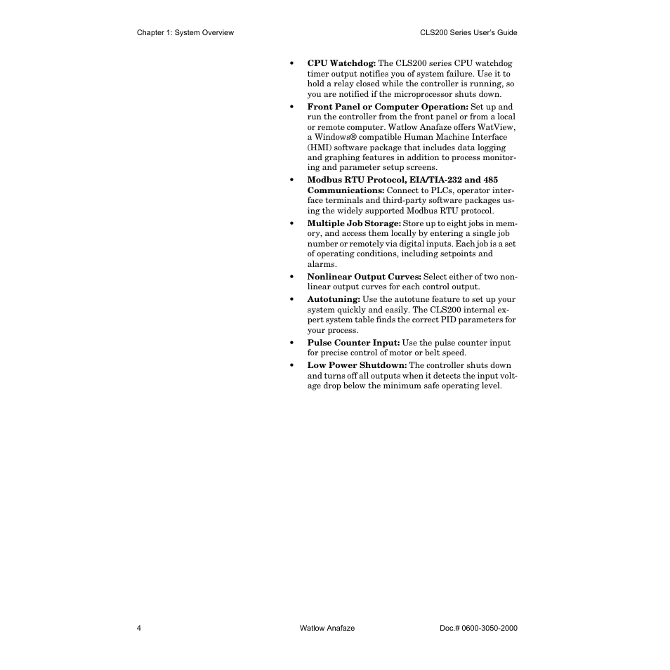 Watlow CLS200 User Manual | Page 20 / 251