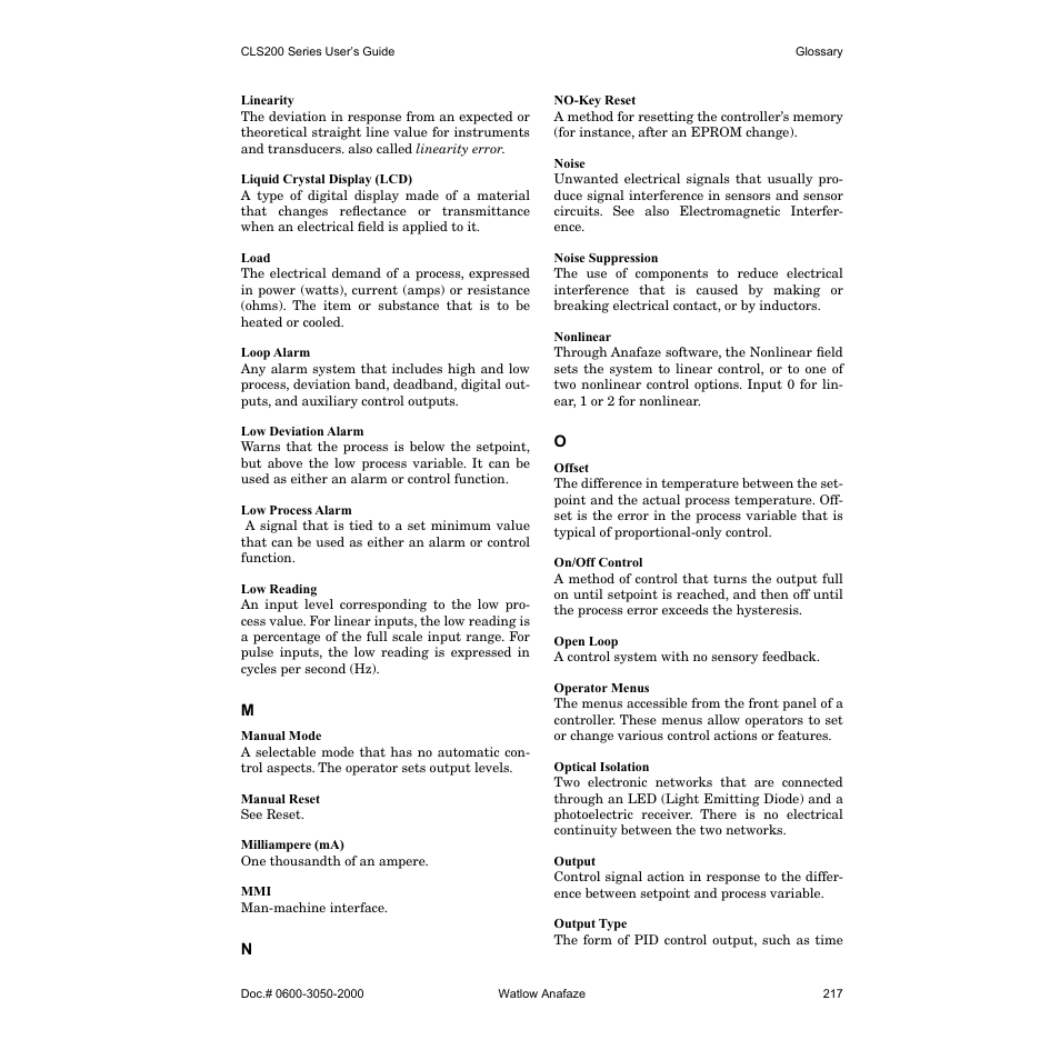 Watlow CLS200 User Manual | Page 233 / 251