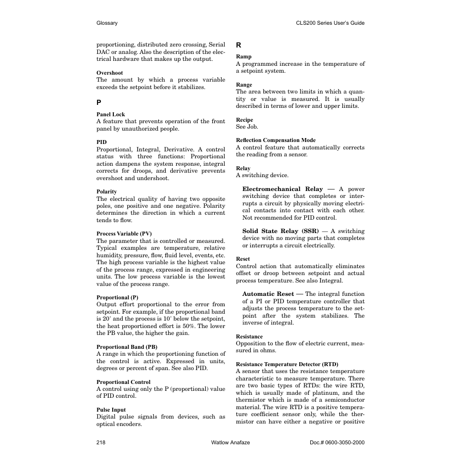 Watlow CLS200 User Manual | Page 234 / 251