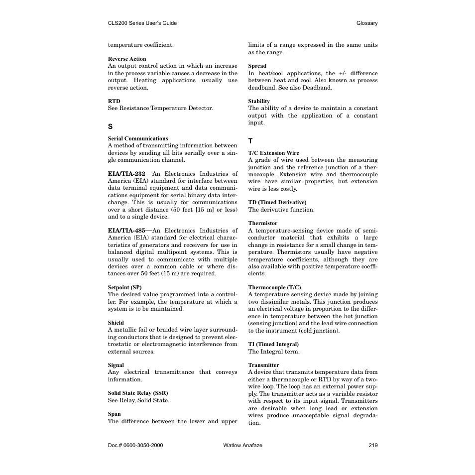 Watlow CLS200 User Manual | Page 235 / 251