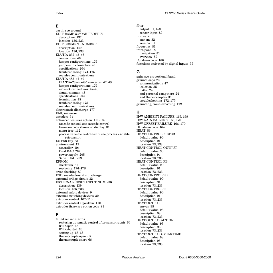 Watlow CLS200 User Manual | Page 240 / 251