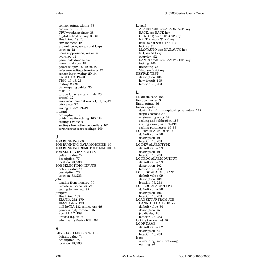 Watlow CLS200 User Manual | Page 242 / 251