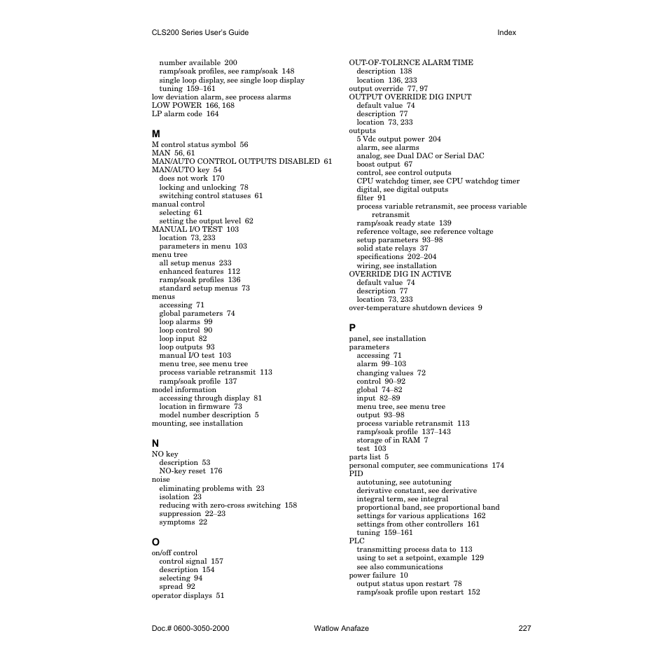 Watlow CLS200 User Manual | Page 243 / 251