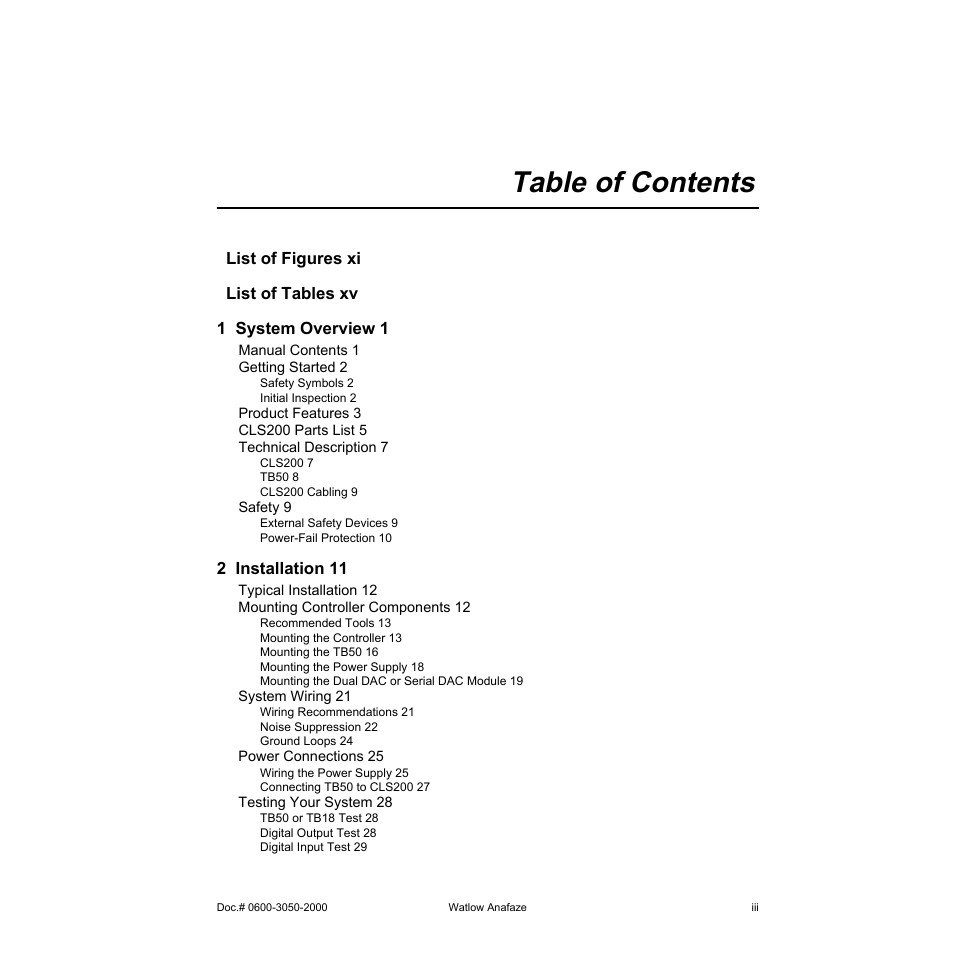 Watlow CLS200 User Manual | Page 3 / 251