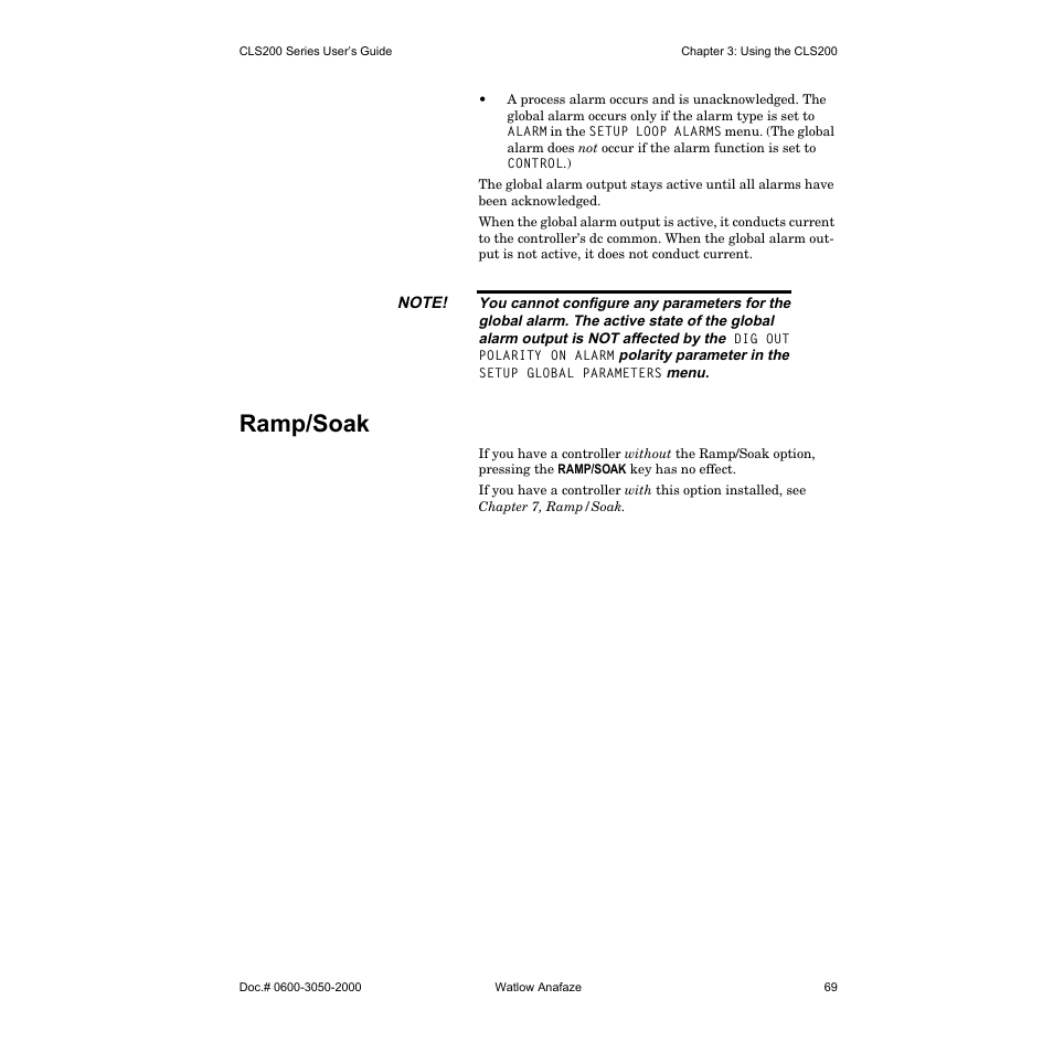 Ramp/soak | Watlow CLS200 User Manual | Page 85 / 251