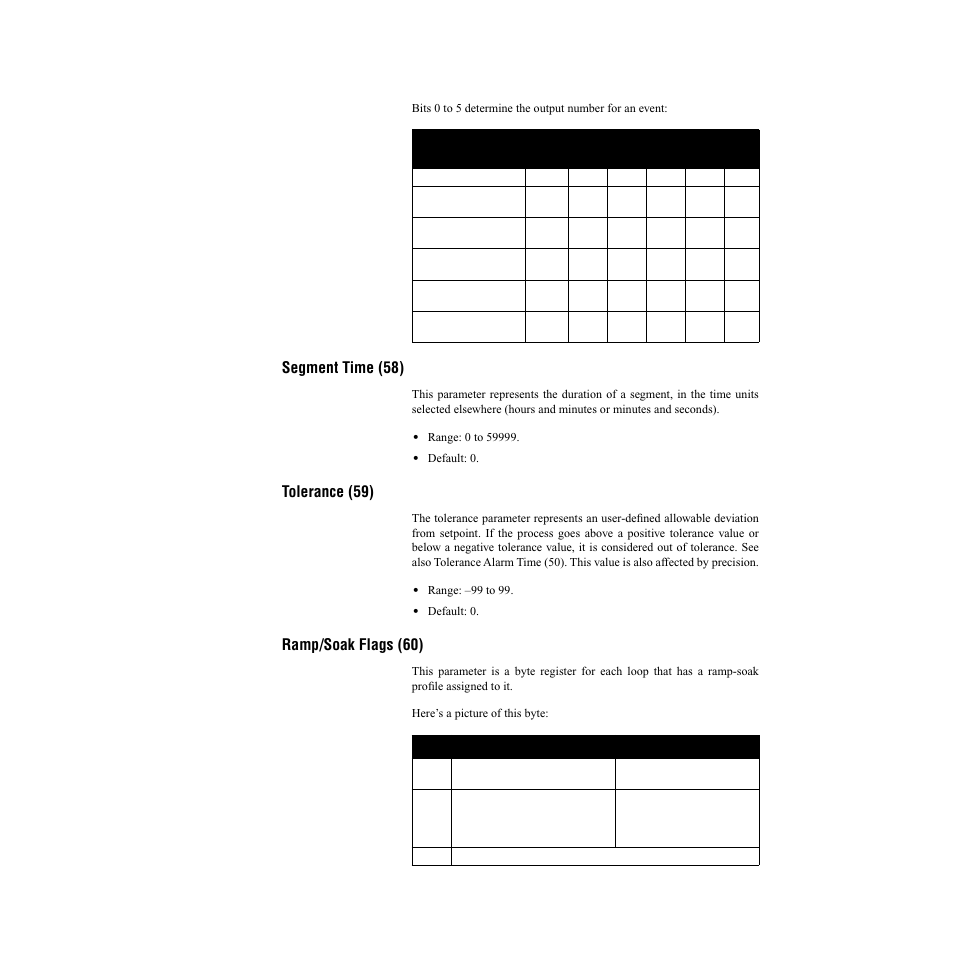 Segment time (58), Tolerance (59), Ramp/soak flags (60) | Watlow CLS200, MLS300 and CAS200 User Manual | Page 72 / 92