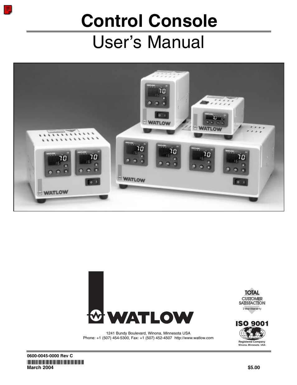 Watlow Control Console User Manual | 12 pages