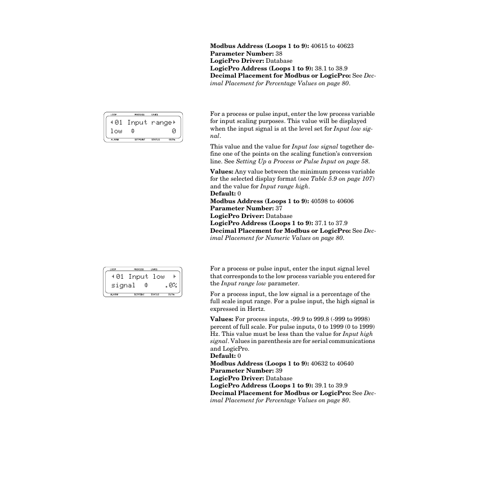 Input range low, Input low signal | Watlow CPC400 User Manual | Page 122 / 230