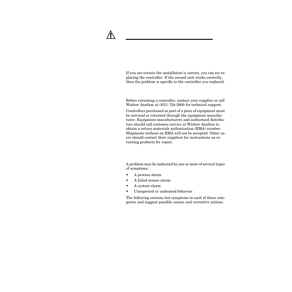 Returning a unit, Troubleshooting the controller, Troubleshooting the controller 140 | Watlow CPC400 User Manual | Page 154 / 230