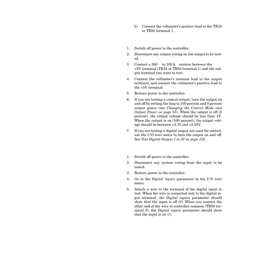 Testing control and digital outputs, Testing digital inputs | Watlow CPC400 User Manual | Page 165 / 230