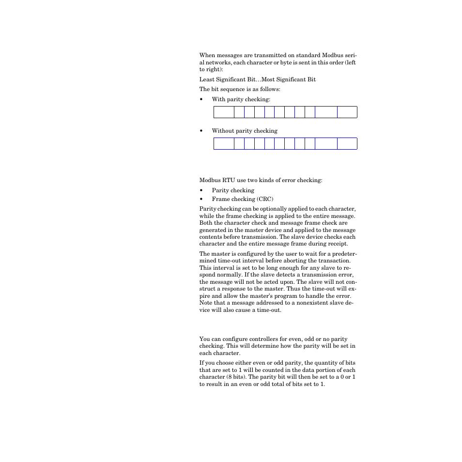 Field format, Error checking methods, Parity checking | Error checking methods 188 | Watlow CPC400 User Manual | Page 202 / 230