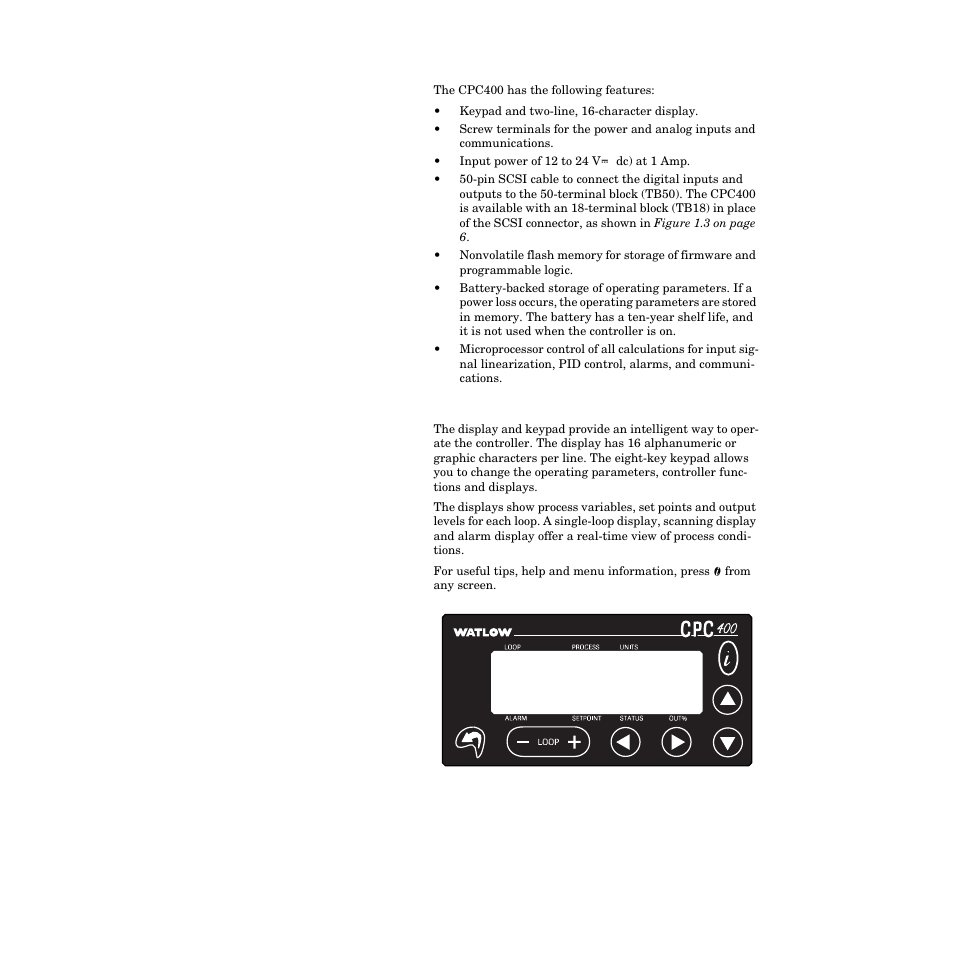 Figure 1.4—cpc400 front panel 7 | Watlow CPC400 User Manual | Page 21 / 230