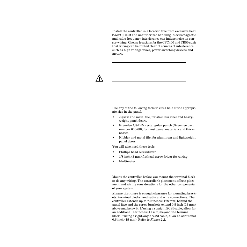 Mounting controller components, Recommended tools, Mounting the controller | Mounting controller components 13 | Watlow CPC400 User Manual | Page 27 / 230