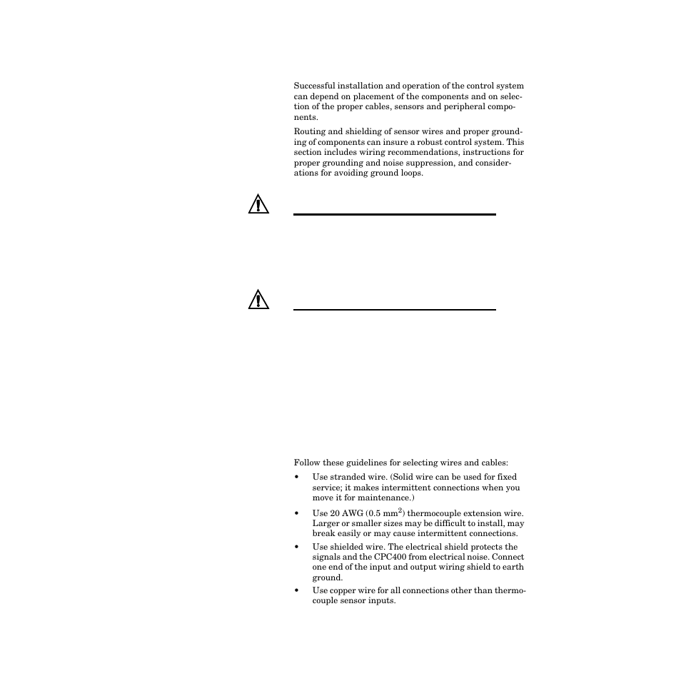 System wiring, Wiring recommendations, System wiring 20 | Watlow CPC400 User Manual | Page 34 / 230