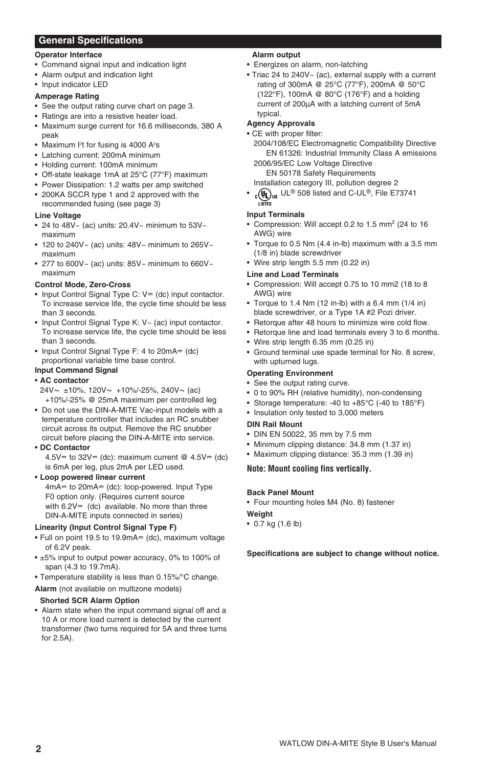 Watlow DIN-A-MITE Style B User Manual | Page 2 / 14