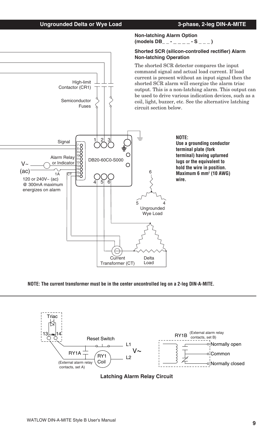 V~ (ac) | Watlow DIN-A-MITE Style B User Manual | Page 9 / 14