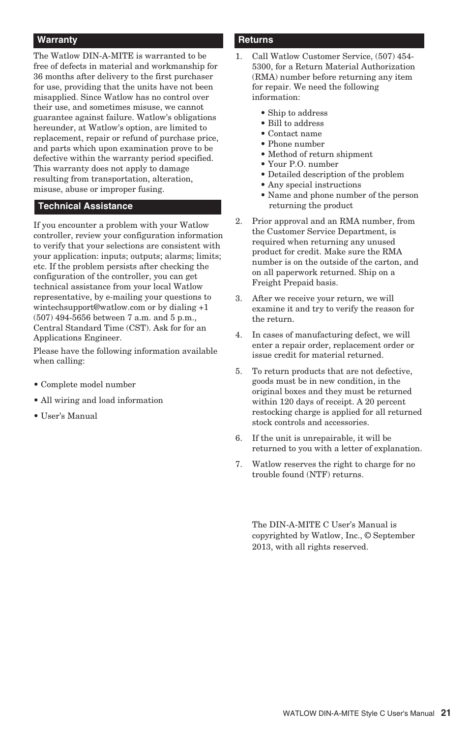 Watlow DIN-A-MITE Style C User Manual | Page 21 / 22