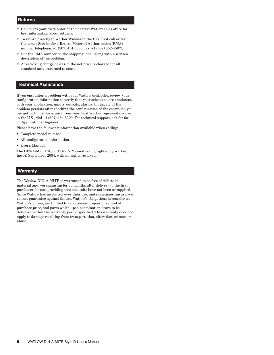 Watlow DIN-A-MITE Style D User Manual | Page 8 / 9
