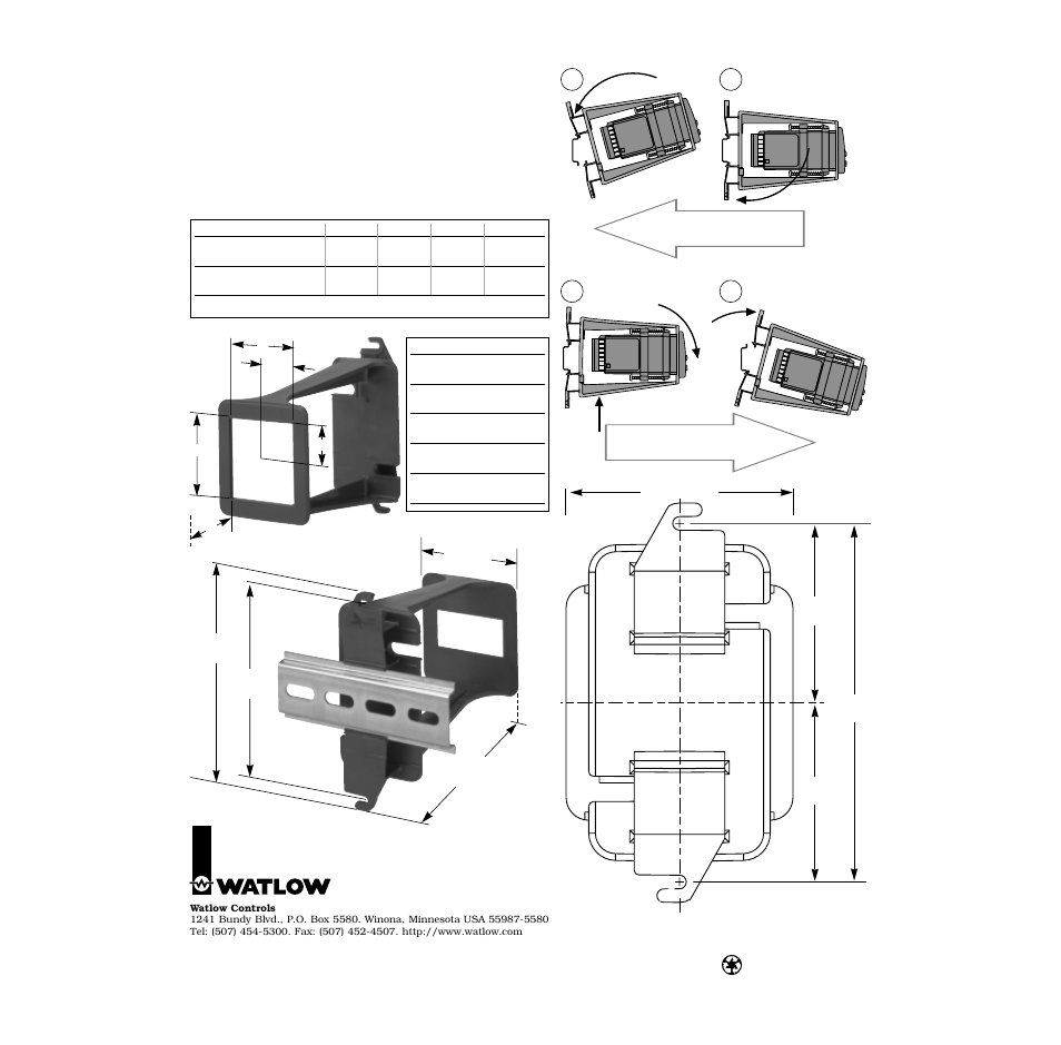 Watlow DIN-Mount Adapter Instruction Sheet, Rev A User Manual | 1 page