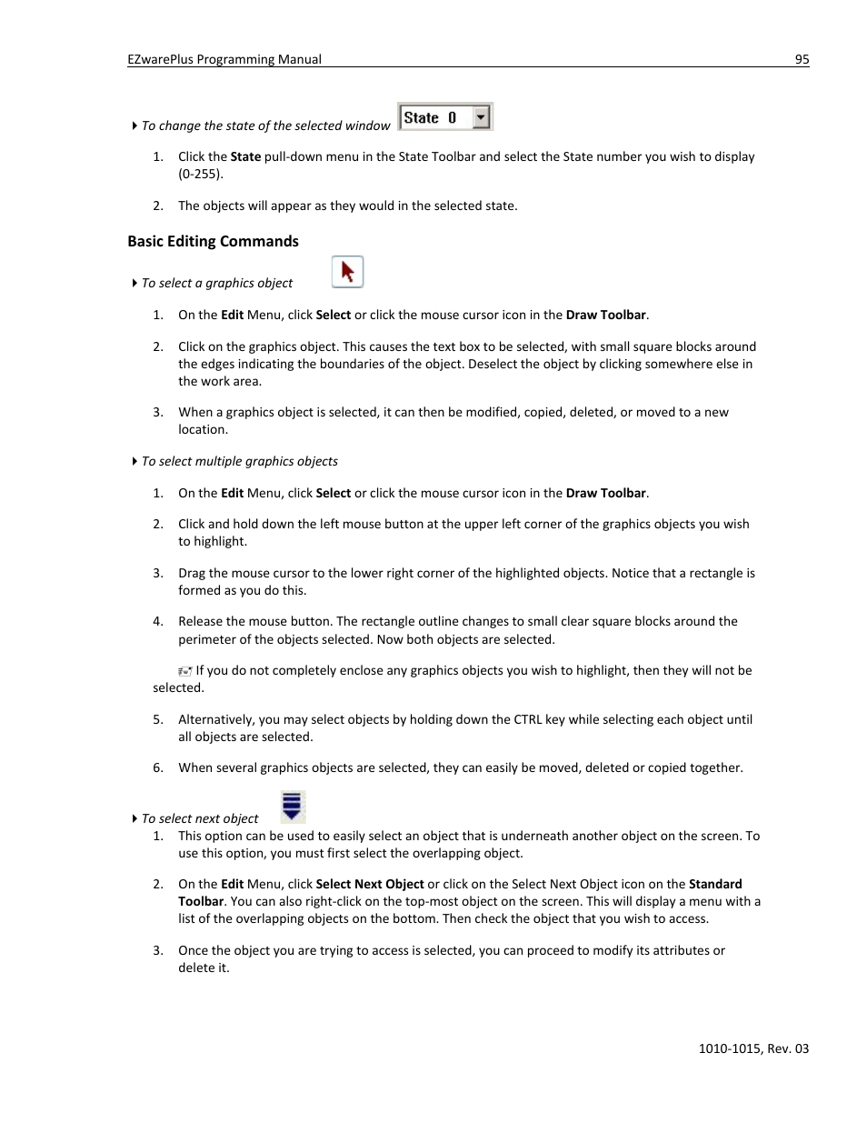 Basic editing commands | Watlow EZwarePlus Programming User Manual | Page 103 / 264