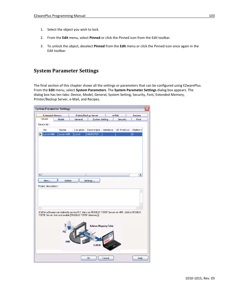 System parameter settings | Watlow EZwarePlus Programming User Manual | Page 111 / 264