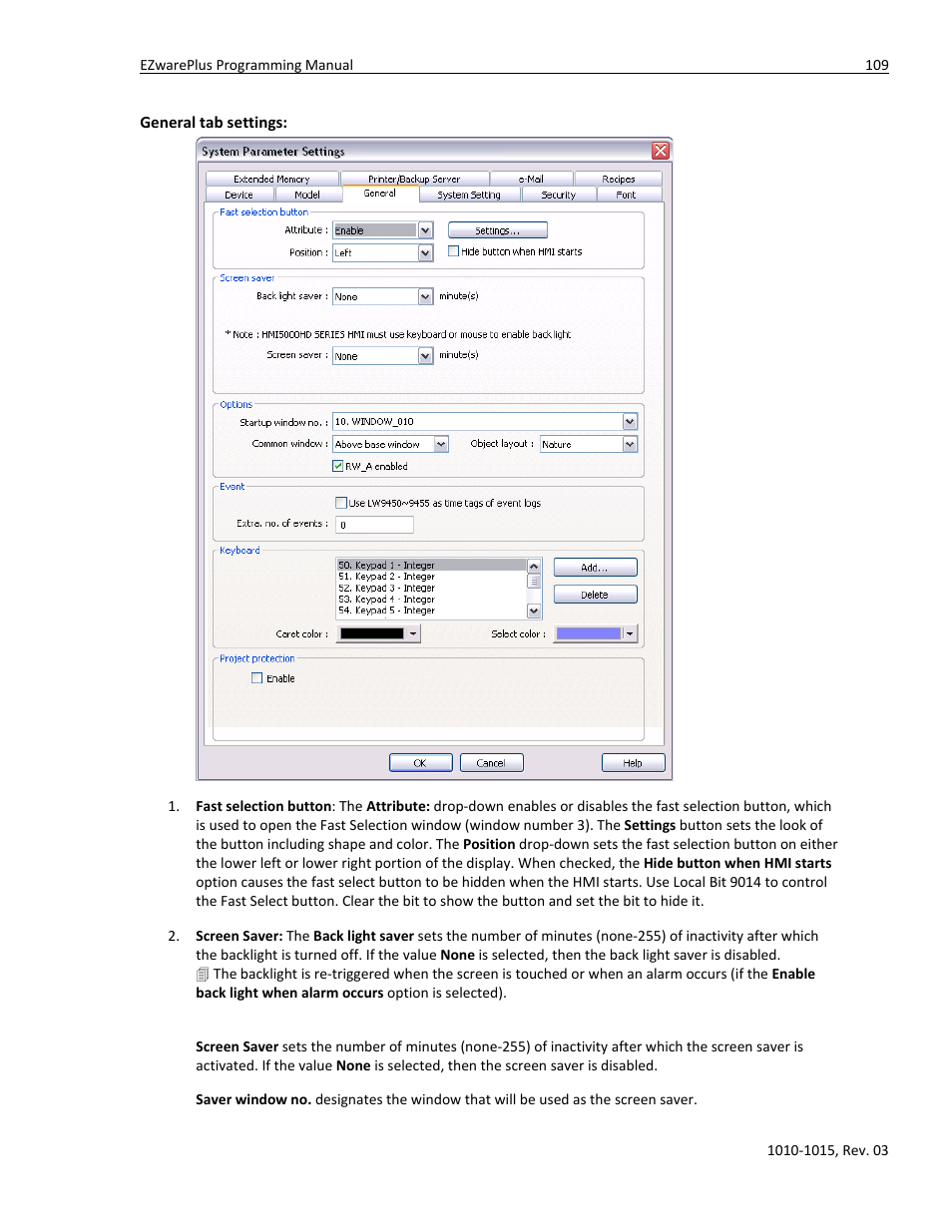 General tab settings | Watlow EZwarePlus Programming User Manual | Page 117 / 264