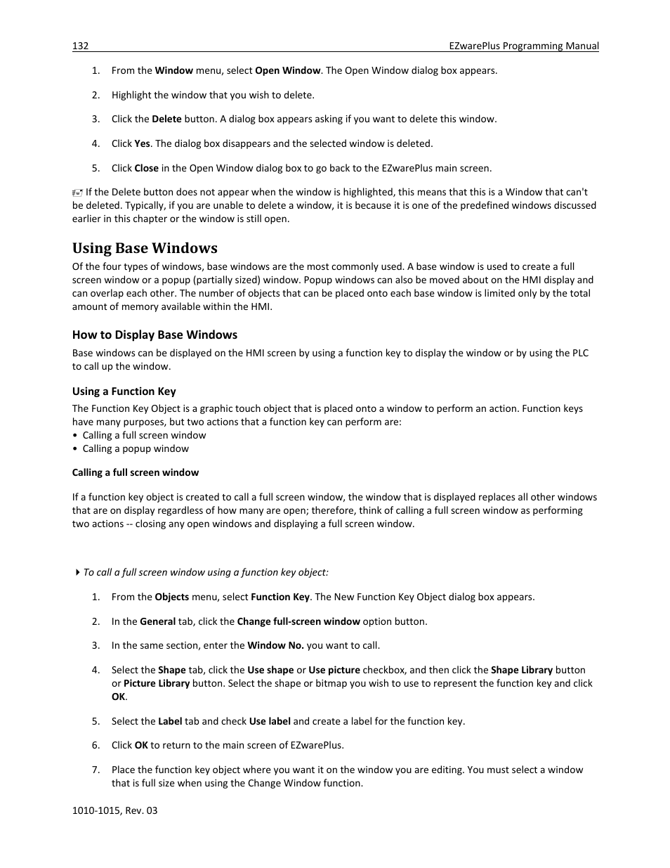 Using base windows, How to display base windows, Using a function key | Watlow EZwarePlus Programming User Manual | Page 140 / 264