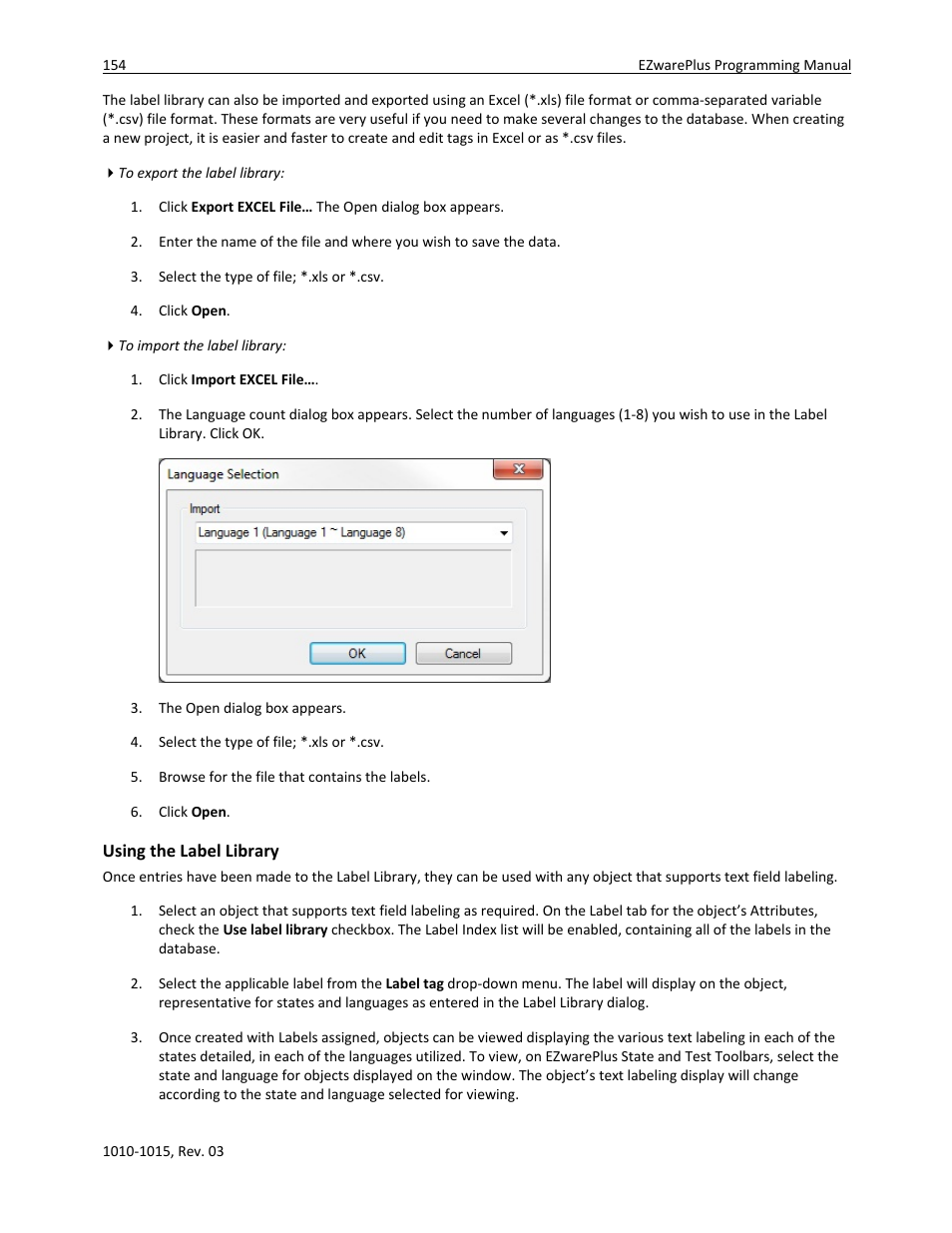 Using the label library | Watlow EZwarePlus Programming User Manual | Page 162 / 264