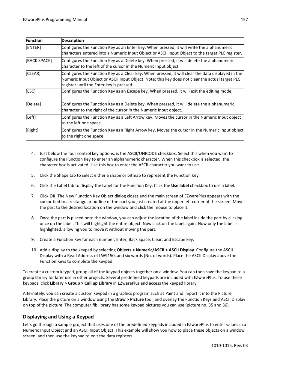 Displaying and using a keypad | Watlow EZwarePlus Programming User Manual | Page 165 / 264