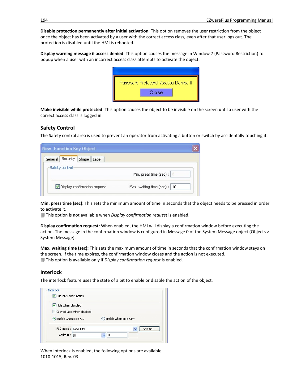 Safety control, Interlock | Watlow EZwarePlus Programming User Manual | Page 202 / 264