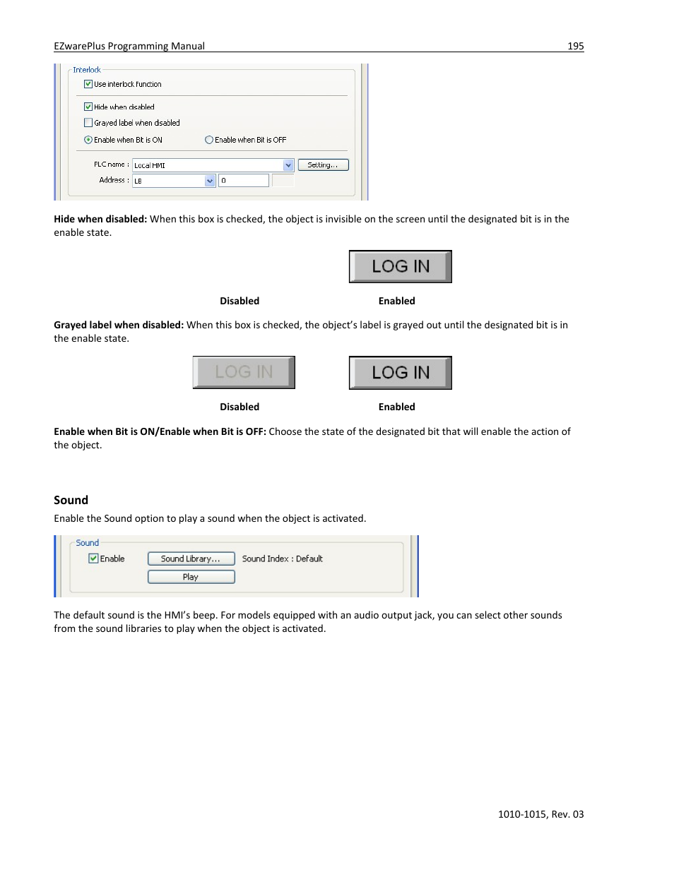 Sound | Watlow EZwarePlus Programming User Manual | Page 203 / 264