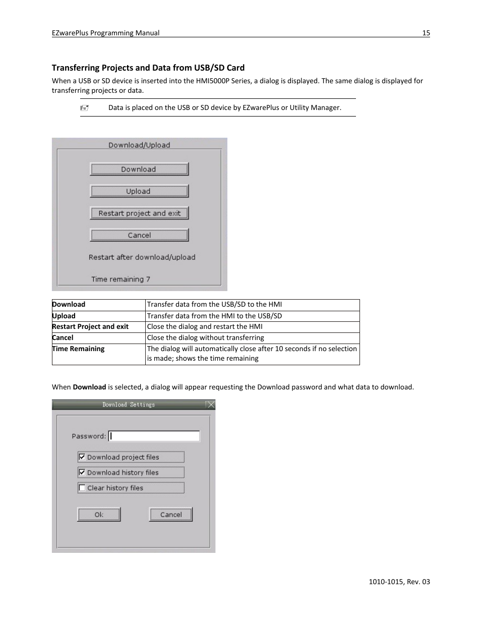 Transferring projects and data from usb/sd card | Watlow EZwarePlus Programming User Manual | Page 23 / 264