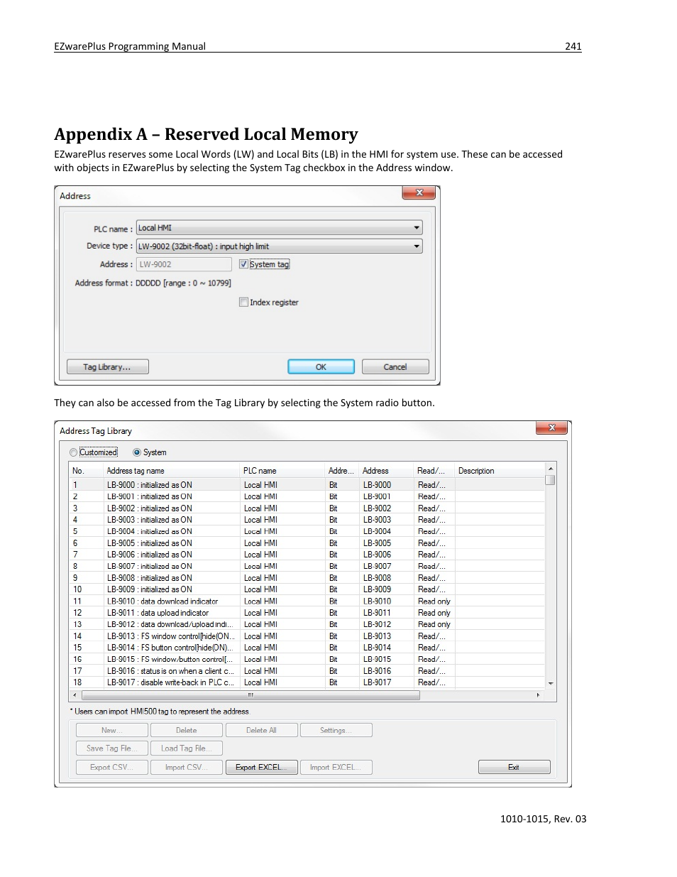 Appendix a – reserved local memory | Watlow EZwarePlus Programming User Manual | Page 249 / 264