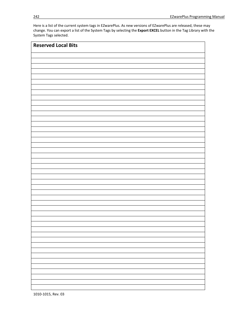 Reserved local bits | Watlow EZwarePlus Programming User Manual | Page 250 / 264