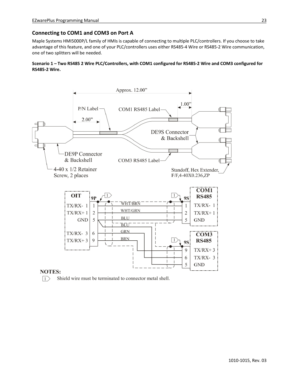 Connecting to com1 and com3 on port a | Watlow EZwarePlus Programming User Manual | Page 31 / 264