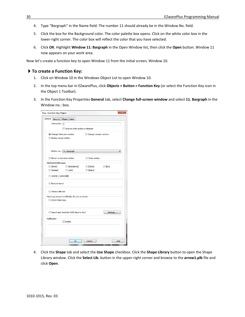 To create a function key | Watlow EZwarePlus Programming User Manual | Page 38 / 264