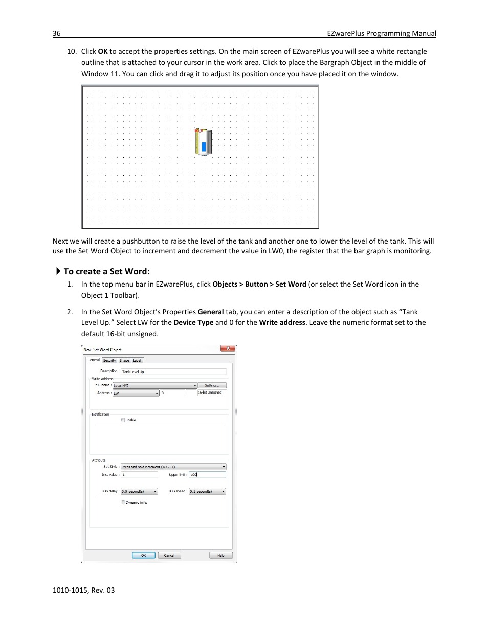 To create a set word | Watlow EZwarePlus Programming User Manual | Page 44 / 264