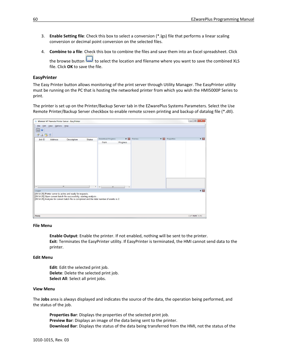 Easyprinter | Watlow EZwarePlus Programming User Manual | Page 68 / 264