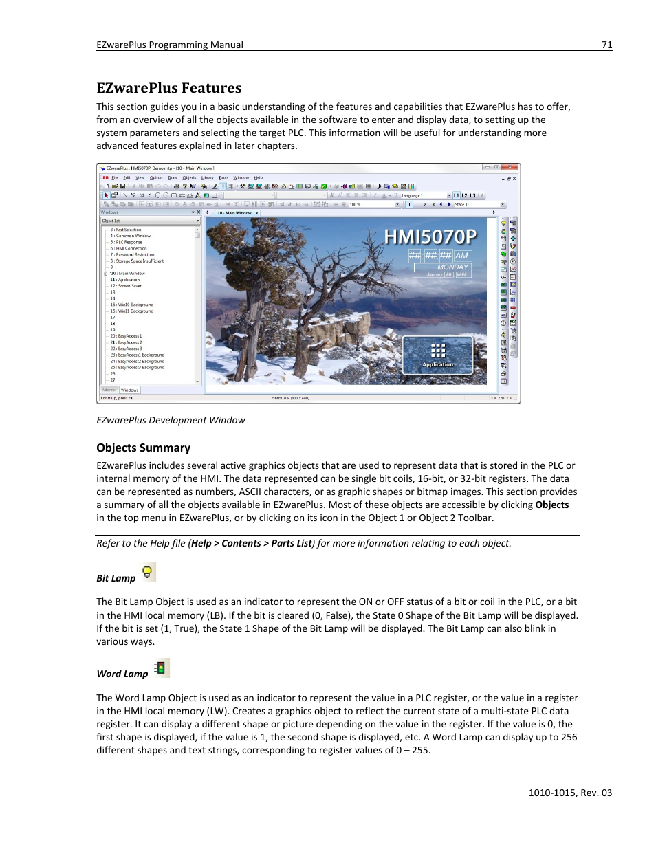 Ezwareplus features, Objects summary | Watlow EZwarePlus Programming User Manual | Page 79 / 264