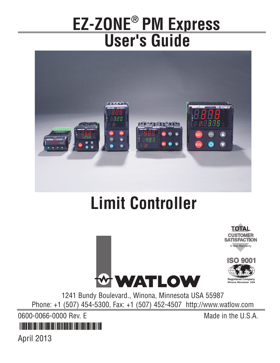 Watlow EZ-ZONE PM Express Limit User Manual | 34 pages