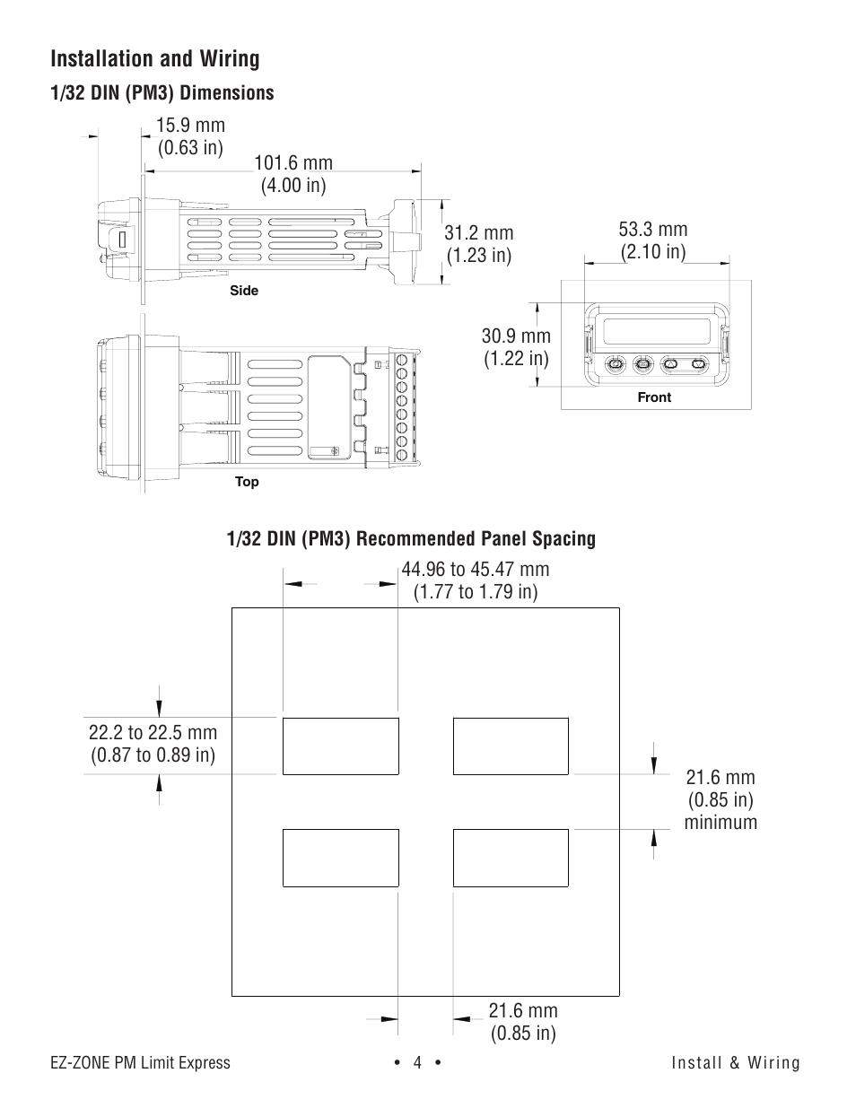 Installation and wiring | Watlow EZ-ZONE PM Express Limit User Manual | Page 4 / 34