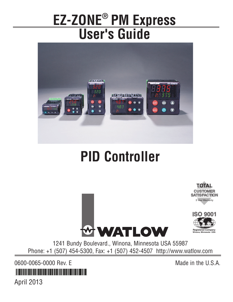 Watlow EZ-ZONE PM Express User Manual | 35 pages