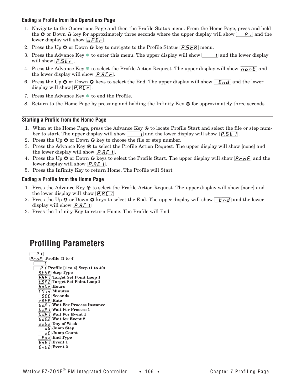 Profiling parameters | Watlow EZ-ZONE PM Integrated Controller User Manual | Page 109 / 181