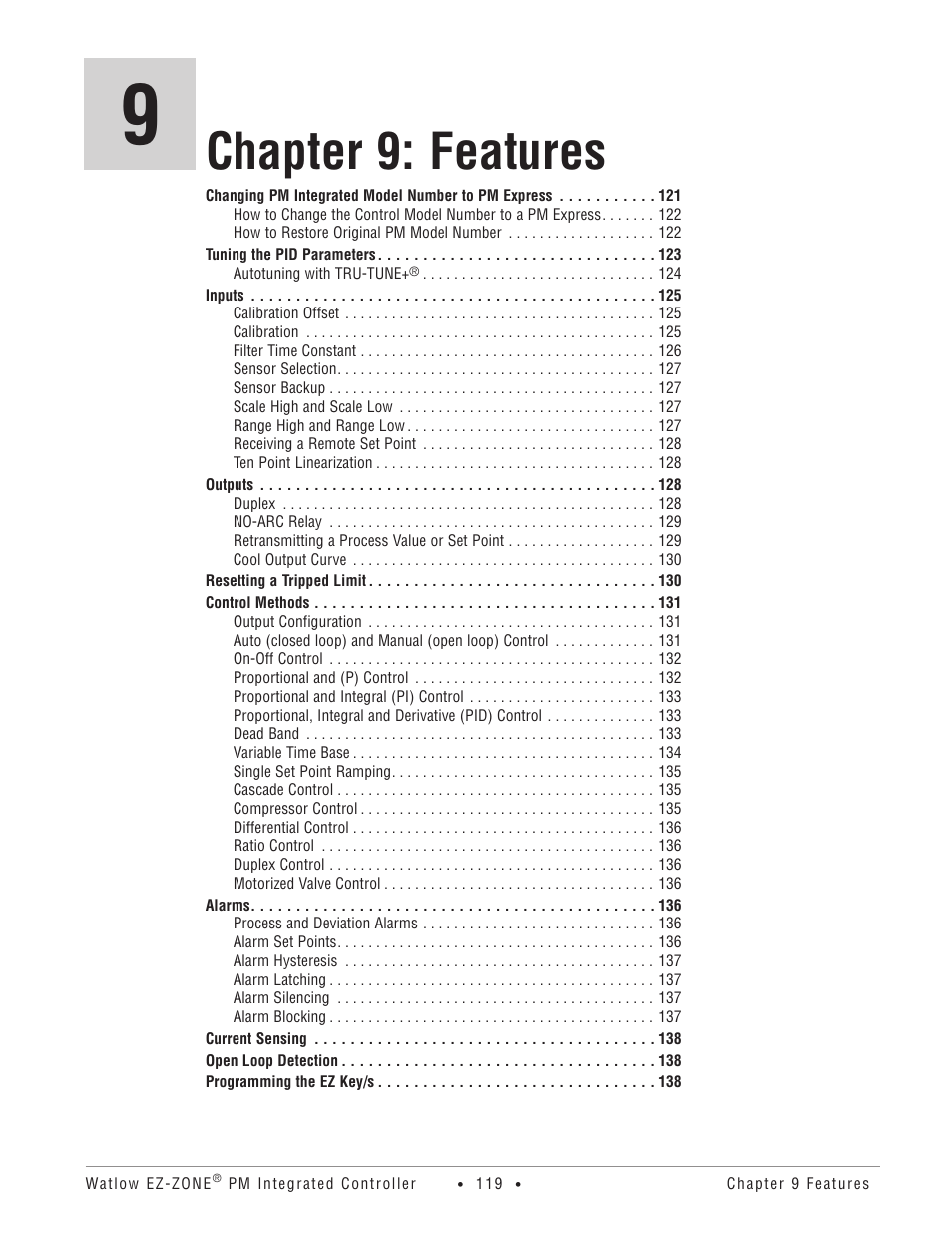 Chapter 9: features | Watlow EZ-ZONE PM Integrated Controller User Manual | Page 122 / 181