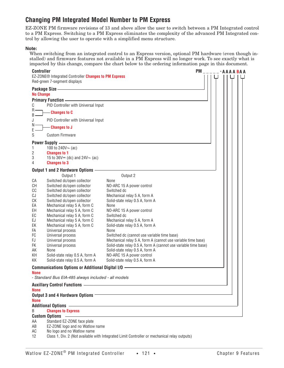 Changing pm integrated model number to pm express | Watlow EZ-ZONE PM Integrated Controller User Manual | Page 124 / 181
