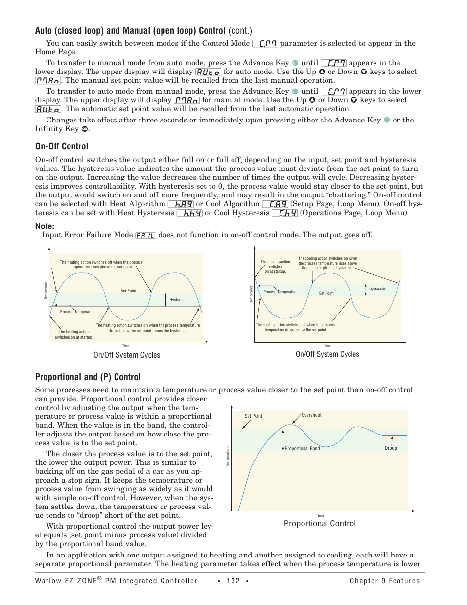 On-off control, Proportional and (p) control | Watlow EZ-ZONE PM Integrated Controller User Manual | Page 135 / 181