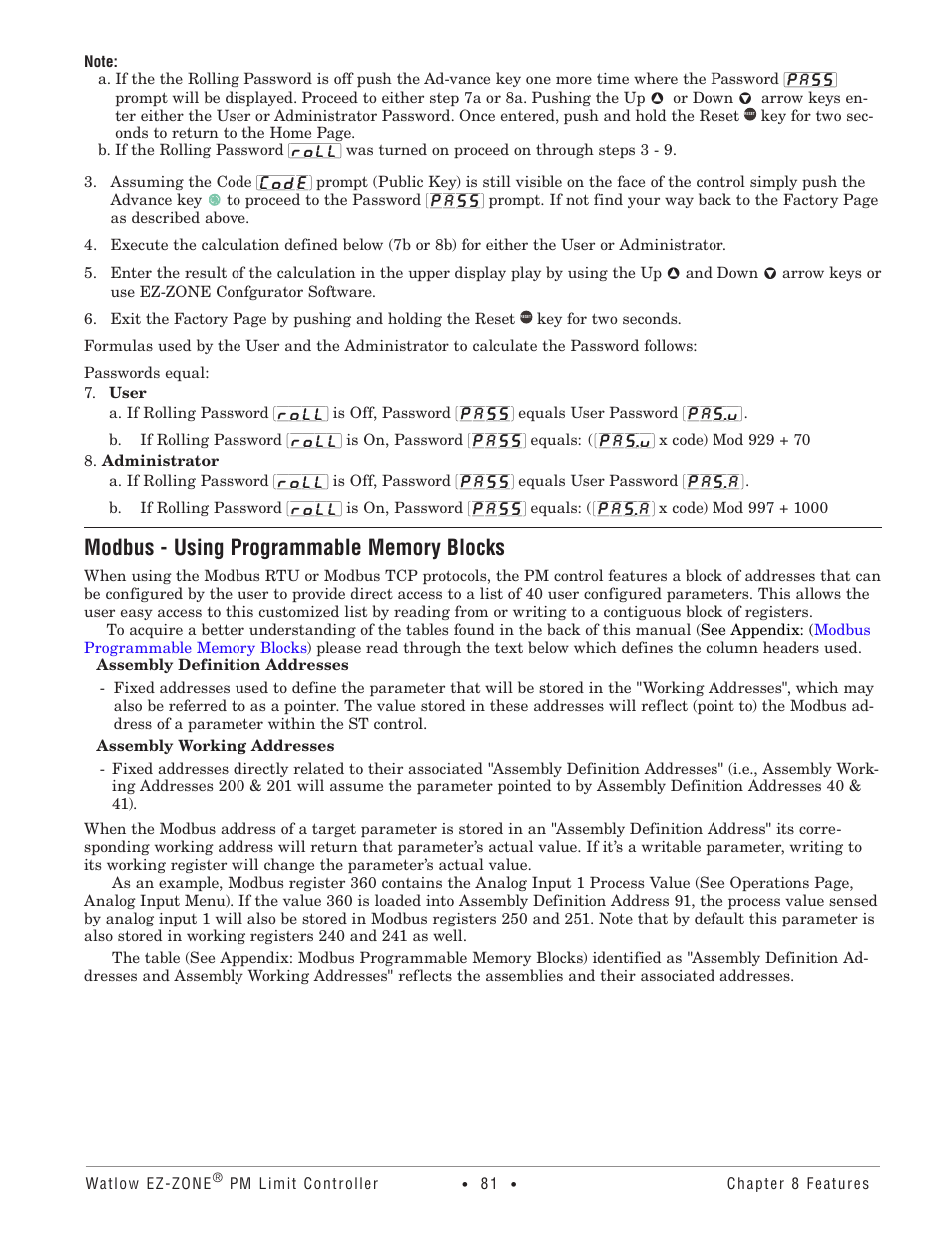 Modbus - using programmable memory blocks | Watlow EZ-ZONE PM User Manual | Page 84 / 111