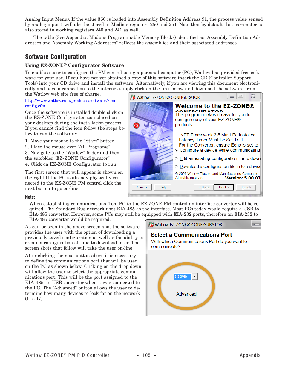 Software configuration | Watlow EZ-ZONE PM PID User Manual | Page 108 / 125