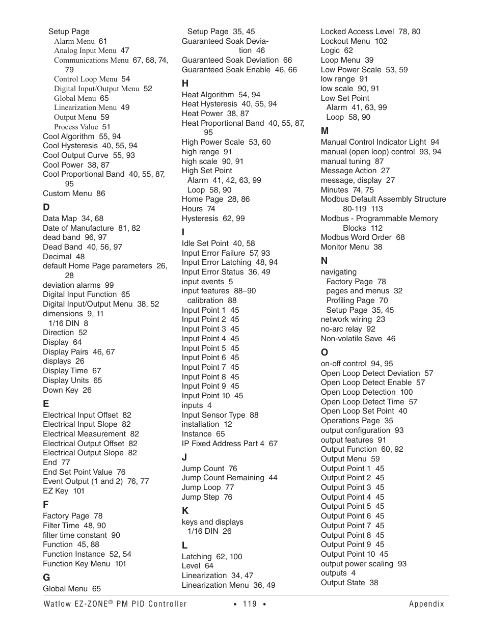 Watlow EZ-ZONE PM PID User Manual | Page 122 / 125